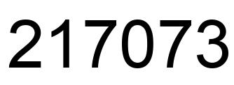 Number 217073 black image