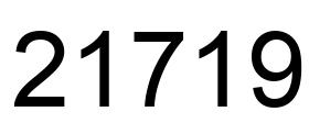 Number 21719 black image