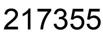 Number 217355 black image