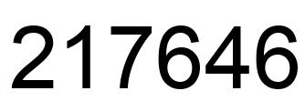 Number 217646 black image