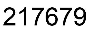 Number 217679 black image