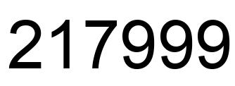 Number 217999 black image