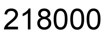 Number 218000 black image