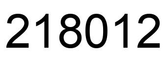 Number 218012 black image