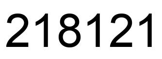 Number 218121 black image