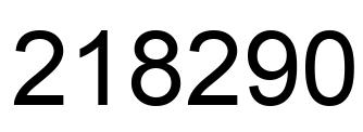 Number 218290 black image