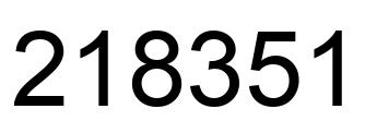 Number 218351 black image