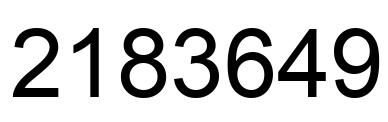 Number 2183649 black image