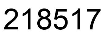 Number 218517 black image