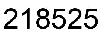Number 218525 black image