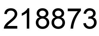 Number 218873 black image