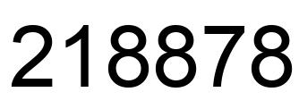 Number 218878 black image