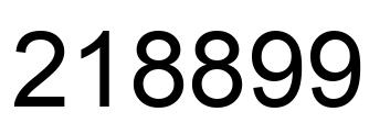 Number 218899 black image