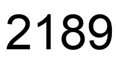 Número 2189 imagen negro