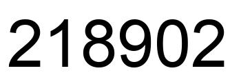 Number 218902 black image