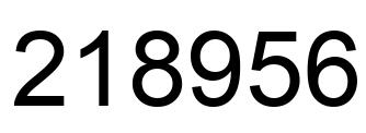 Number 218956 black image
