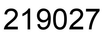 Number 219027 black image