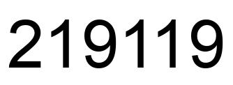 Number 219119 black image