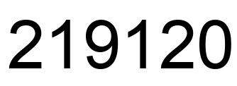 Number 219120 black image