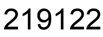 Number 219122 black image
