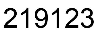 Number 219123 black image