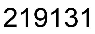 Number 219131 black image