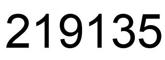 Number 219135 black image