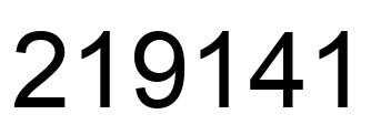 Number 219141 black image