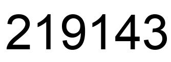 Number 219143 black image
