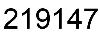 Number 219147 black image