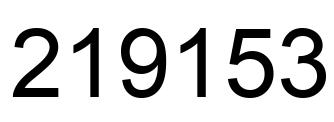 Number 219153 black image