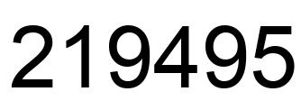 Number 219495 black image