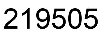 Number 219505 black image
