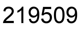 Number 219509 black image