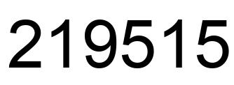 Number 219515 black image