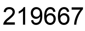 Number 219667 black image