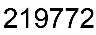 Number 219772 black image