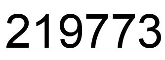 Number 219773 black image