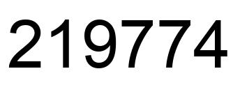 Number 219774 black image