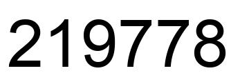 Number 219778 black image