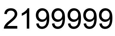 Número 2199999 imagen negro