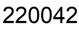 Number 220042 black image