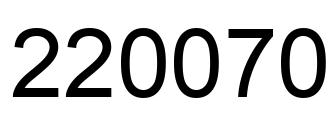 Number 220070 black image