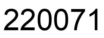 Number 220071 black image