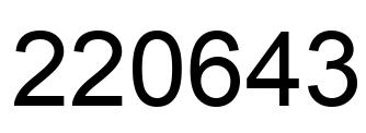 Number 220643 black image