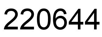 Number 220644 black image