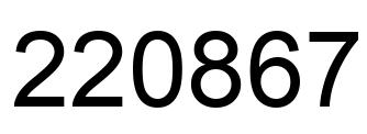 Number 220867 black image