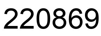 Número 220869 imagen negro