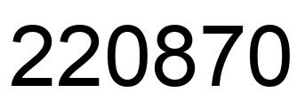 Number 220870 black image