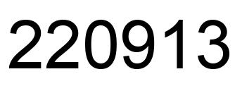 Number 220913 black image